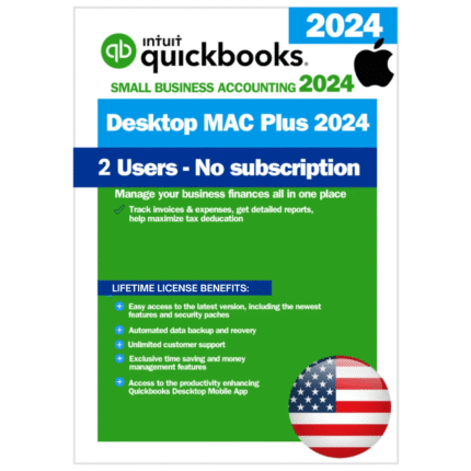 QuickBooks Desktop Mac Plus 2024 – Lifetime License Key – USA Version (2 Users)